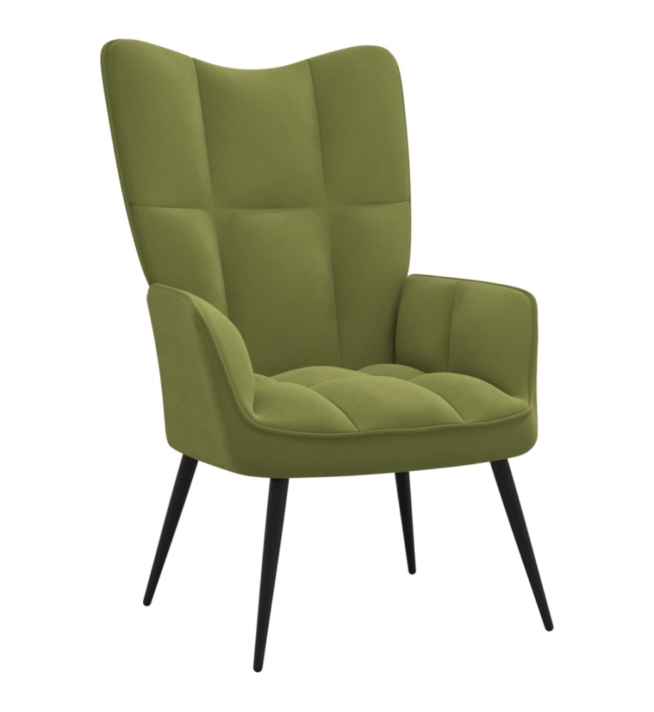 Chaise de relaxation Vert clair Velours