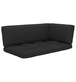 Salon de jardin palette 4pcs avec coussins pin imprégné de vert