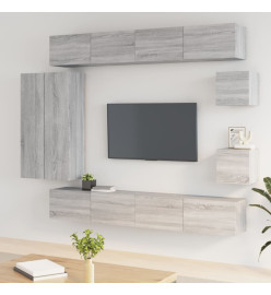 Ensemble de meubles TV 8 pcs Sonoma gris Bois d'ingénierie