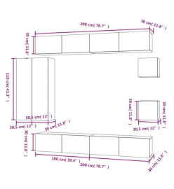 Ensemble de meubles TV 8 pcs Sonoma gris Bois d'ingénierie