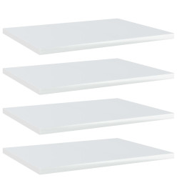 Panneaux bibliothèque 4pcs Blanc brillant 40x30x1,5cm Aggloméré