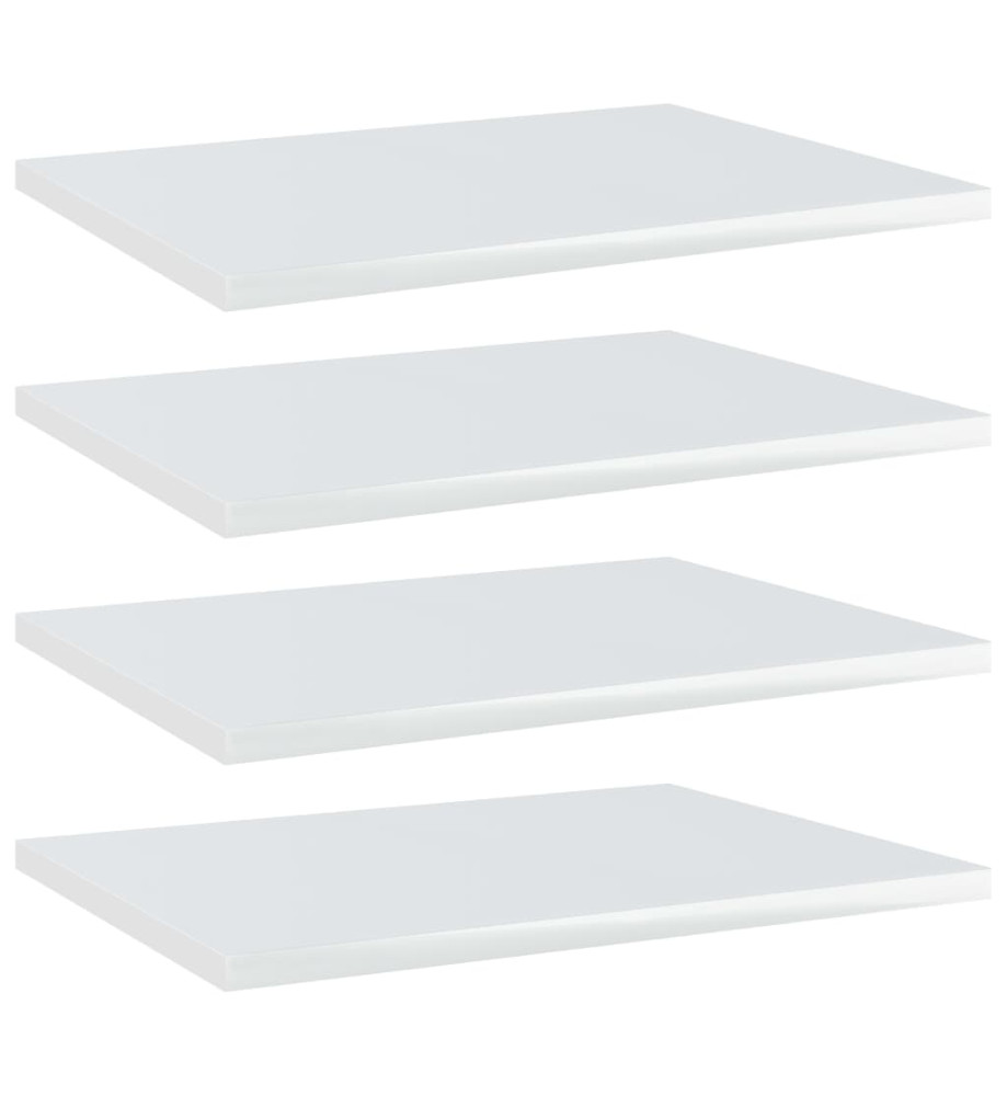 Panneaux bibliothèque 4pcs Blanc brillant 40x30x1,5cm Aggloméré