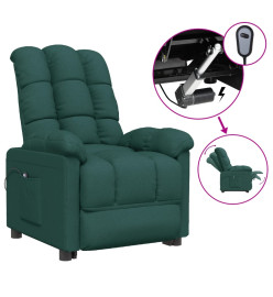 Fauteuil inclinable électrique Vert foncé Tissu