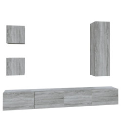 Ensemble de meubles TV 5 pcs Sonoma gris Bois d'ingénierie