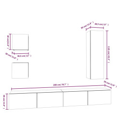 Ensemble de meubles TV 5 pcs Sonoma gris Bois d'ingénierie