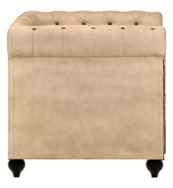 Fauteuil Chesterfield Marron Cuir véritable