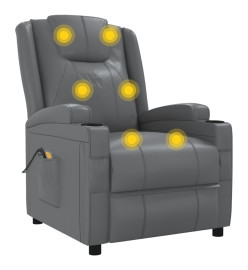 Fauteuil de massage électrique Anthracite Similicuir