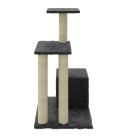 Arbre à chat avec griffoirs en sisal Gris foncé 71 cm