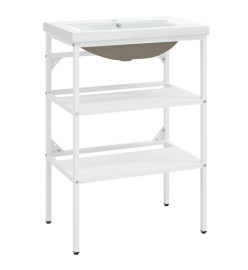 Cadre de lavabo de salle de bain vasque à encastrer Blanc Fer