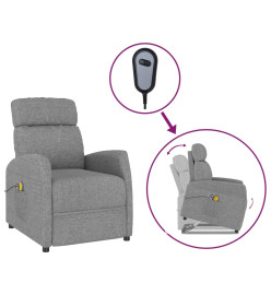 Fauteuil de massage inclinable Gris clair Tissu