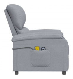 Fauteuil de massage inclinable Gris clair Tissu