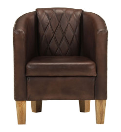 Fauteuil cabriolet marron clair cuir véritable