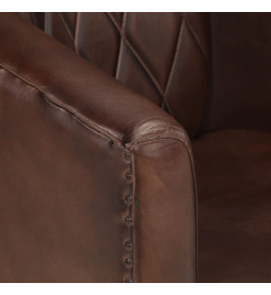 Fauteuil cabriolet marron clair cuir véritable