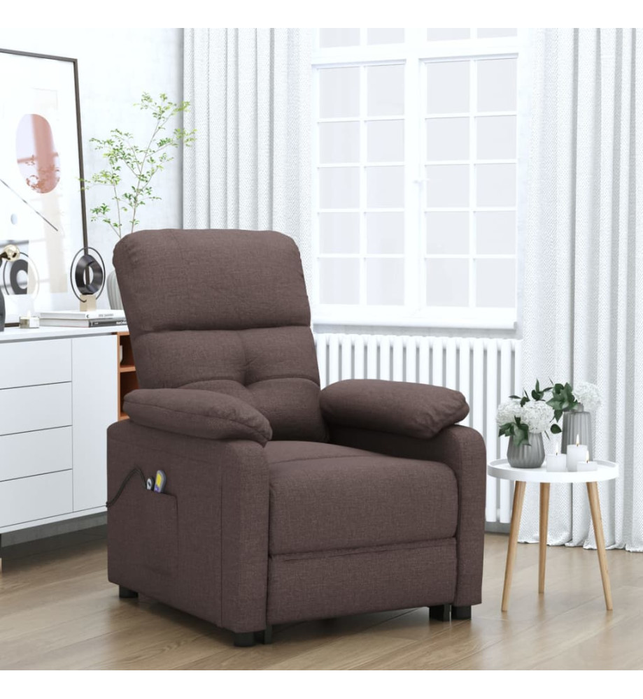 Fauteuil de massage Marron foncé Tissu