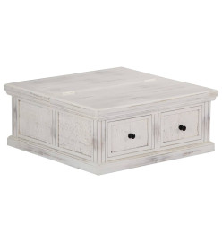 Table basse Blanc 70x70x30 cm Bois de manguier massif