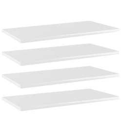 Panneaux bibliothèque 4pcs Blanc brillant 60x30x1,5cm Aggloméré