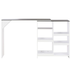 Table de bar avec tablette amovible Blanc 138x39x110 cm