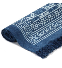 Tapis Kilim Coton 160 x 230 cm avec motif Bleu