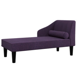 Chaise longue avec traversin violet tissu