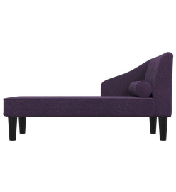 Chaise longue avec traversin violet tissu