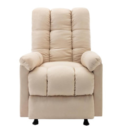 Fauteuil de massage inclinable Crème Tissu