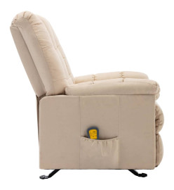 Fauteuil de massage inclinable Crème Tissu