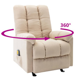 Fauteuil de massage inclinable Crème Tissu