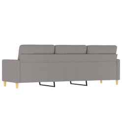 Canapé à 3 places Gris clair 210 cm Tissu