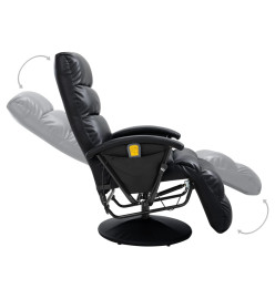 Fauteuil inclinable de massage TV noir similicuir