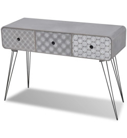 Table console avec 3 tiroirs Gris