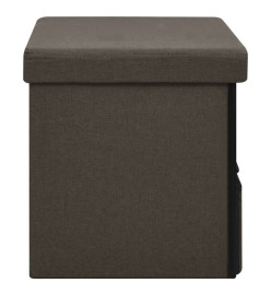 Banc de rangement pliable Marron foncé 76x38x38 cm Faux lin