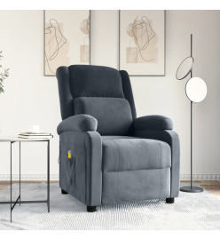 Fauteuil de massage Gris foncé velours