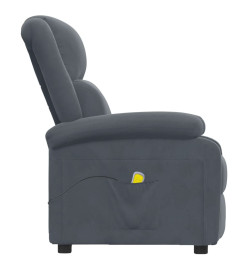 Fauteuil de massage Gris foncé velours