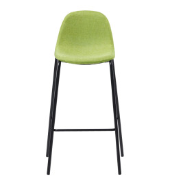 Chaises de bar lot de 4 vert tissu