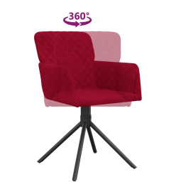 Chaises pivotantes salle à manger 2 pcs Rouge bordeaux Velours