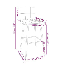 Tabourets de bar lot de 2 marron foncé similicuir