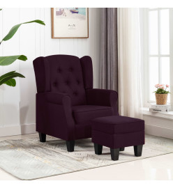 Fauteuil avec repose-pied Violet Tissu