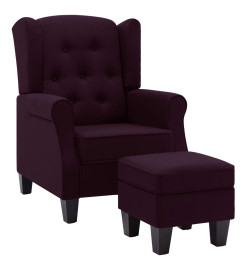 Fauteuil avec repose-pied Violet Tissu