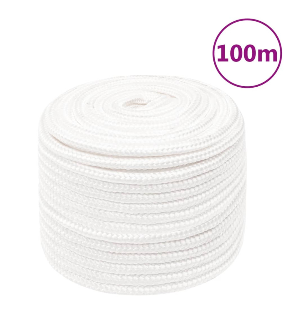 Corde de bateau Blanc complet 14 mm 100 m Polypropylène