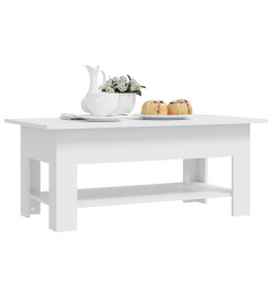Table basse Blanc 102x55x42 cm Aggloméré