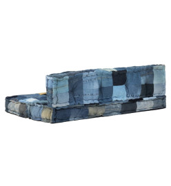 Coussins de canapé palette 2 pcs Bleu Patchwork en denim