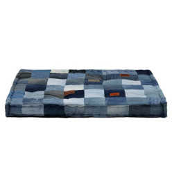 Coussins de canapé palette 2 pcs Bleu Patchwork en denim