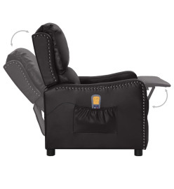 Fauteuil de massage Noir Similicuir brillant