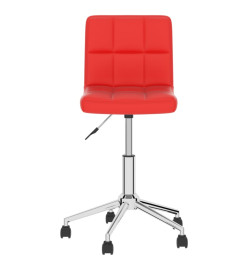 Chaise de bureau pivotante Rouge Similicuir