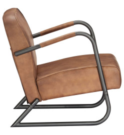 Fauteuil de repos Marron Cuir véritable