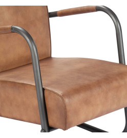 Fauteuil de repos Marron Cuir véritable