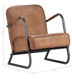 Fauteuil de repos Marron Cuir véritable