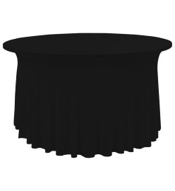 Nappes élastiques de table avec jupon 2 pcs 180x74 cm Noir