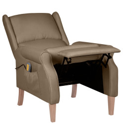 Fauteuil de massage inclinable Taupe Tissu