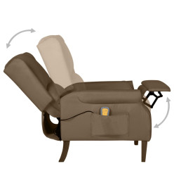 Fauteuil de massage inclinable Taupe Tissu